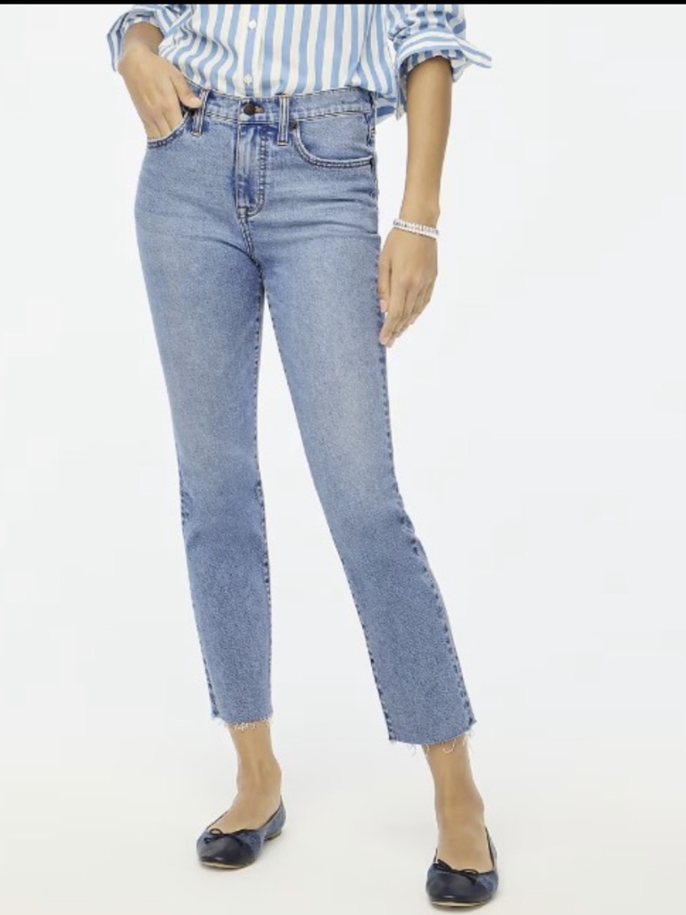 J.Crew Factory Essential straight jean in all day stretch in Marin Wash, Size 28 - Picture 3 of 11